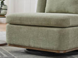 25.2 "Wide Modern Chenille Cushioned Armless Metal Base 360&deg Swivel Chair with Pillow, Suitable W3118P253948