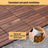 30 PCS Interlocking Deck Tiles Striped Pattern, 12" x 12" Square Acacia Hardwood Outdoor Flooring W2391P276690