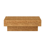 43.31 Inch Faux Burl Wood Pattern Decal Coffee Table,Rectangle Mid-Century Modern Table for Living W2582P343958