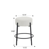 ZUN 24" Tall, Round Bar Stools, Set of 2 - Contemporary upholstered dining stools for kitchens, coffee 66214088
