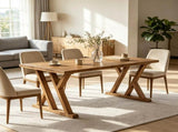 63" Farmhouse Dining Table Wood Kitchen Table for 4 to 6 People 99259488