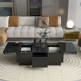 ZUN Coffee Table 2 large Hidden Storage Compartment, Extendable Cocktail Table 68635646