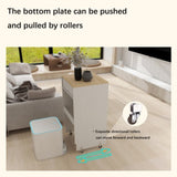 Robot Vacuum Stand Cabinet with Wheels, Sweeping Robot Storage Rack with Doors and Drawers, Side W282P296230