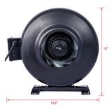 6-Inch 412 CFM Inline Duct Fan Air Circulation Vent Blower for Hydroponics, Basements, and Kitchens W46577503