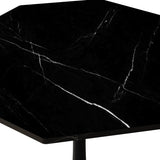 31.50"Modern Octagonal Coffee Table with Printed Black Marble Table Top,Metal Base, for Dining Room, W757126159