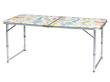 4 Ft Rectangular CenterFold Outdoor Folding Table, 23.82 Inch Width, 3Level Adjustable Height 72570059