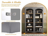 ON-TREND Free Standing 5 Tier Bookshelves, Bookcases Set of 2, Farmhouse Two-Tone Storage Cabinet N721P245734E