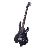 Novice Flame Shaped Electric Guitar HSH Pickup Bag Strap Paddle Rocker Cable Wrench Tool Black 19643396