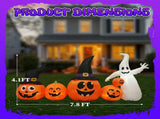 8FT Long Halloween Inflatables Pumpkins Ghost Outdoor Decorations, Blow Up Yard Decoration with 63409138