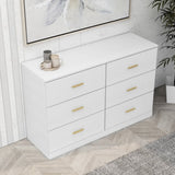 Modern White 6-Drawer Dresser for Bedroom - Ample Storage Wide Chest of Drawers, Sturdy & Safe W1785136021