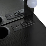 Floating Makeup Vanity Desk with Mirror & 3-Color Lights, Wall Dressing Table with Power Outlet, N844P263662B