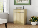 10-Gallon Woodgrain Tilt-Out Trash Can Cabinet with Wave-Textured Drawer & Pull-Out Bin W2557P319050