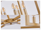 22" Modern Golden Geometric 6-Light Chandelier Industrial Metal Pendant Light Fixture for Living W1340P279979