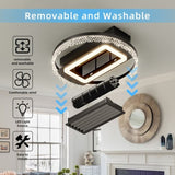 20inch Modern Leafless Ceiling Fan with Remote Control Removable and Washable, Reversible Motor W1962115178
