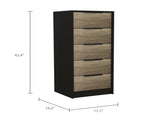 Cannon 5-Drawer Rectangle Dresser Black Wengue and Light Oak B06280494