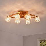 6-Light Crystal Ceiling Light for Dining Room, Modern Ceiling Lamp with Light Fixture For Entryway, W1592P251110
