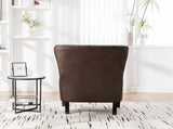 28"W PU High Back Accent Chair, Upholstered Armchair for Living Room, Retro Wingback Arm Chair W3188P397139