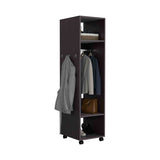 Cluster 63" Tall Wardrove with Mirror, Three Shelves, Casters and Hanging Rod, Armoire, Bedroom B070P210735