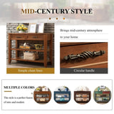 Console Sofa Table with 2 Storage Drawers and 2 Tiers Shelves, Mid-Century Style 42'' Solid Wood W120284579