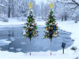 2Pack Solar Christmas Tree Lights 37.4in - 100 LED 4 Colors 8 Modes, IP44 Waterproof Outdoor Pathway 66699131