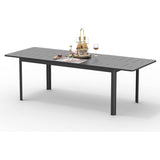Patio Dining Expandable Table, Metal Aluminum Outdoor Table for 6-8 Person Rectangular Table for W1859111371