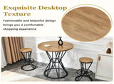 Single package bar, table, chair set.31.5-inch wood grain MDF tabletop with black metal frame, W1151P434793