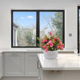 2 Pieces Ceramic Flowerpot, Modern Planter for Patio, Garden or Windowsills - Milk White W3273P322550