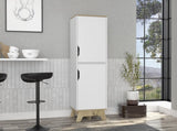 Rutherford 2-Door Pantry Cabinet Light Oak and White B06280045