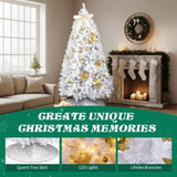 7.5 FT Artificial Christmas Tree with DIY 400 Warm White LED Lights, Hinged Xmas Pine Tree with Tree 78401324