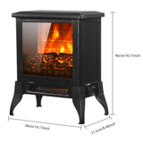 ZUN SF512-14A 14 inch 1400w Freestanding Fireplace Fake Wood / Single Color / Heating Wire / One Rocker 02706015