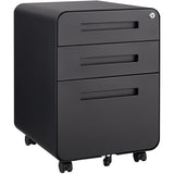 ZUN 3 Drawer Mobile File Cabinet Under Desk Office,Simple Style Versatile Storage Cabinet for W124782438