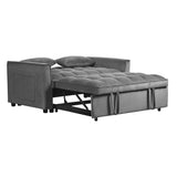 3 in 1 Convertible Sleeper Sofa Bed, Modern Pull Out Couch Bed, Adjustable Backrest, Velvet Loveseat W2121P289395