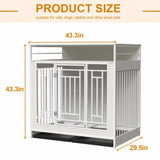 43.3 inch Dog Crate Furniture for Large Dogs,Wooden Dog Crate Divider,Double Door Dog Kennel W2699P208354