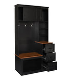 U-Can Modern Entryway Bench with Coat Rack, 3 Shelves and Drawers, 3 Sturdy Hooks, 40.2'' Wide Hall N724P264676B