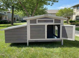 Outdoor Gray Free-Range Wooden Chicken Coop with Asphalt Roof, Pull-Out Tray, Nesting Box with Easy 70089327