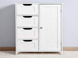 White Bathroom Storage Cabinet, Floor Cabinet with Adjustable Shelf and Drawers 31906358