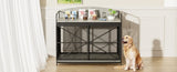 42.8" Heavy Duty Large Dog Crate Furniture for Large Medium Dog, Farmhouse Wooden Dog Kennel Indoor N704P246986E