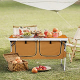 Outdoor Folding Camping Table with Storage Compartment, 4ft Portable Pinic Table with 3 Adjustable 93348545