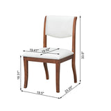 Walnut Finish Upholstered Dining Chairs Set of 2 - Traditional Elegant Fabric Side Chairs with N842P315209D