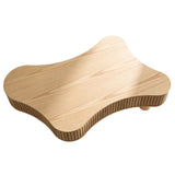 ZUN 42.52 Inch Modern Wooden Handcraft Drum Coffee Table Irregular Shaped Coffee Table for Living W2582P213388