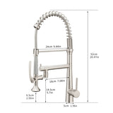 Heavy Duty Commercial Style LEDKitchen Sink Faucet, Single Handle Pre-Rinse Spring Sprayer Kitchen W1932P172301