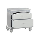 ZUN 2 Drawers Wooden Nightstand in Platinum Finish B016P256133