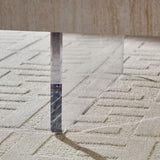 34.65'' Square Faux Travertine Pattern Coffee for Living Room,MDF,Modern Design Coffee W2582P279897