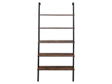 Industrial Wall Mounted Bookcase 5-Tier Open Ladder Shelf Bookshelf with Metal Frame, 23.6" L x 18960257