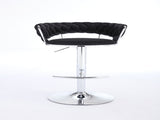 Set of 2 Bar Stools,with Chrome Footrest and Base Swivel Height Adjustable Mechanical Lifting Velvet 06163540