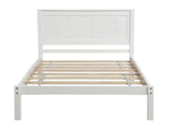Platform Bed Frame with Headboard, Wood Slat Support, No Box Spring Needed,Twin, White 94135601