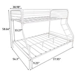 Twin-Over-Full Metal Bunk Bed, Heavy Duty Bunk Bed,Easy Assembly with Enhanced Upper-Level W840140153