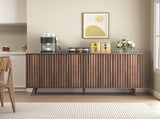 Sideboard Buffet Cabinet with Storage, Long Sideboard Storage Cabinet with 4 Doors, Wood Credenza W409P327406