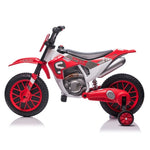 ZUN 12V Kids Ride on Toy Motorcycle, Electric Motor Toy Bike with Training Wheels for Kids 3-6, Red W2181137972