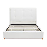 Miramar Queen Cushion-Back Headboard Platform Bed Frame, Antique White Polyester B2719P238241